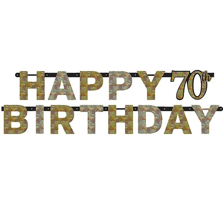 Letterslinger 70 Jaar Goud Zilver Zwart