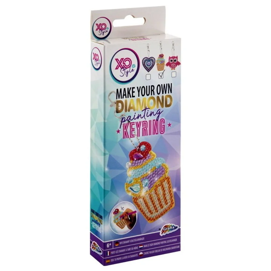 Diamond Painting Cupcake Met Sleutelhanger