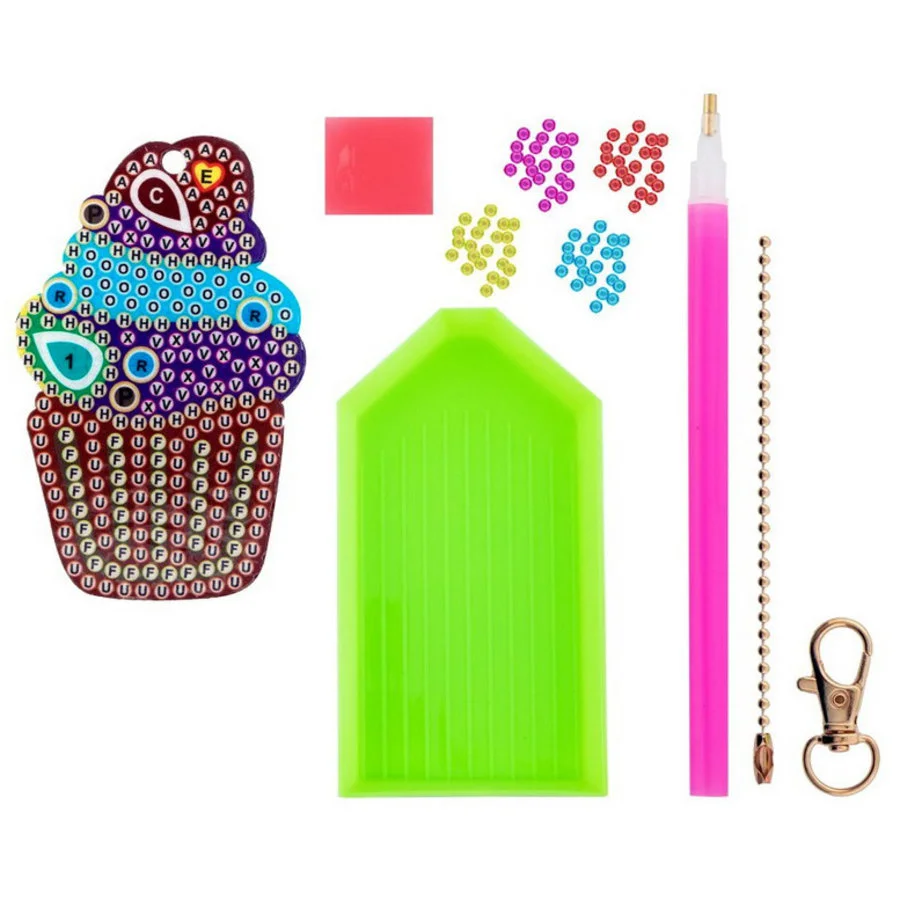 Diamond Painting Cupcake Met Sleutelhanger - Afbeelding 2