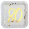 Bordjes 80 Jaar Stijlvol Goud Wit 10 Stuks