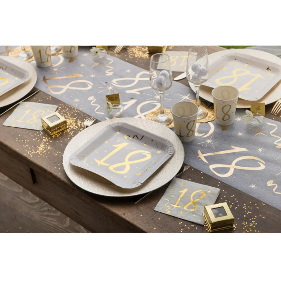 Bordjes 80 Jaar Stijlvol Goud Wit 10 Stuks - Afbeelding 4