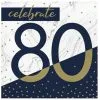 Servetten 80 Jaar Celebrate Blauw Wit 16 Stuks