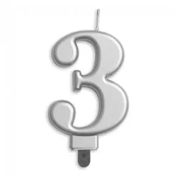 Kaars 3 Jaar Zilverkleurig Luxe