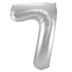 Folieballon 7 Jaar ZILVER Voor Lucht Of Helium MEGA